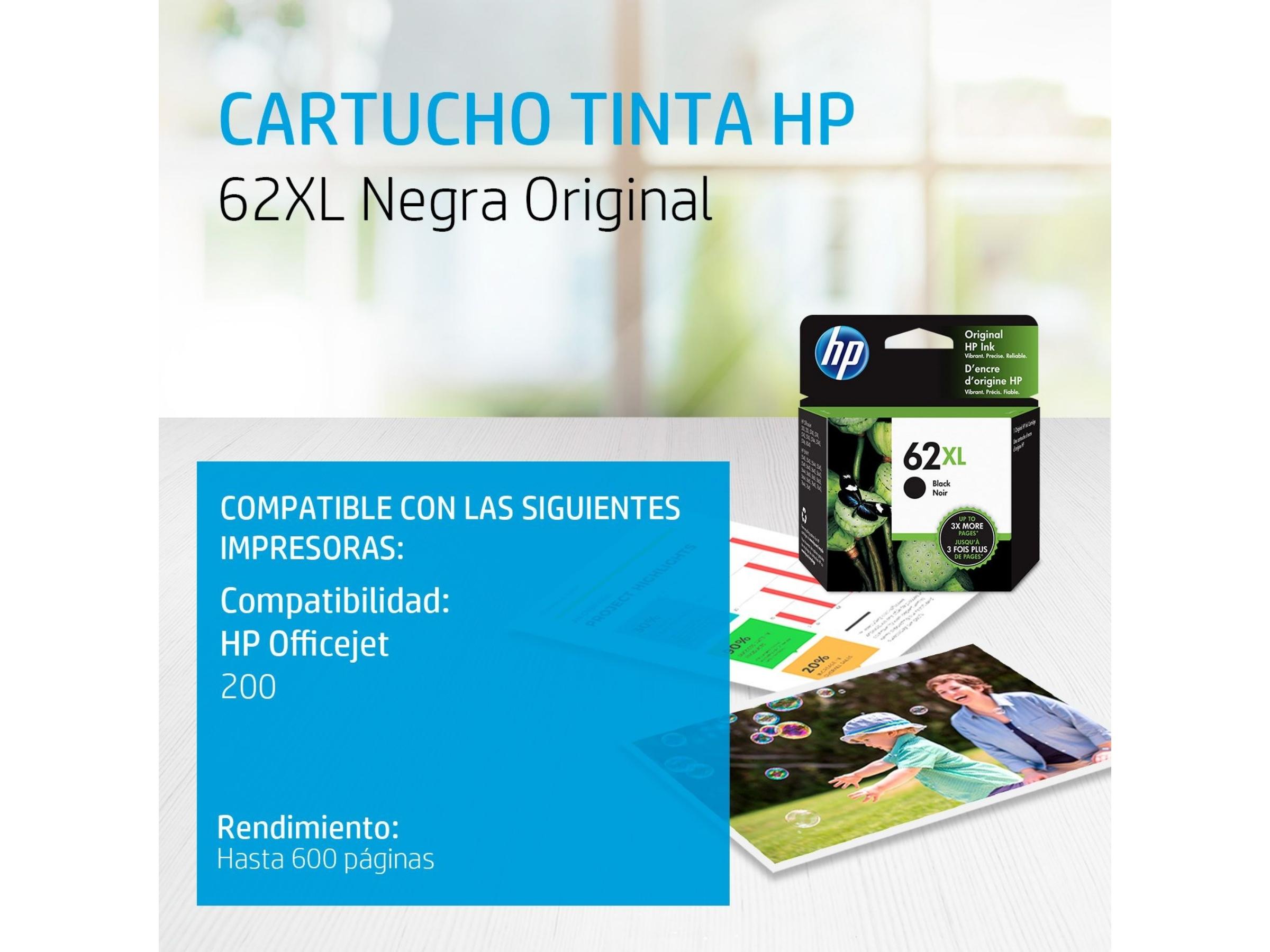 CARTUCHO DE TINTA HP 62XL NEGRO (C2P05AL)  OJM 200
